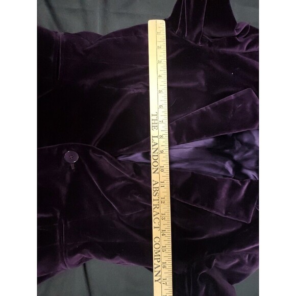 Ralph Lauren Black Label Deep Purple Eggplant Velvet Jacket Coat Blazer Size 8 - Picture 3 of 8